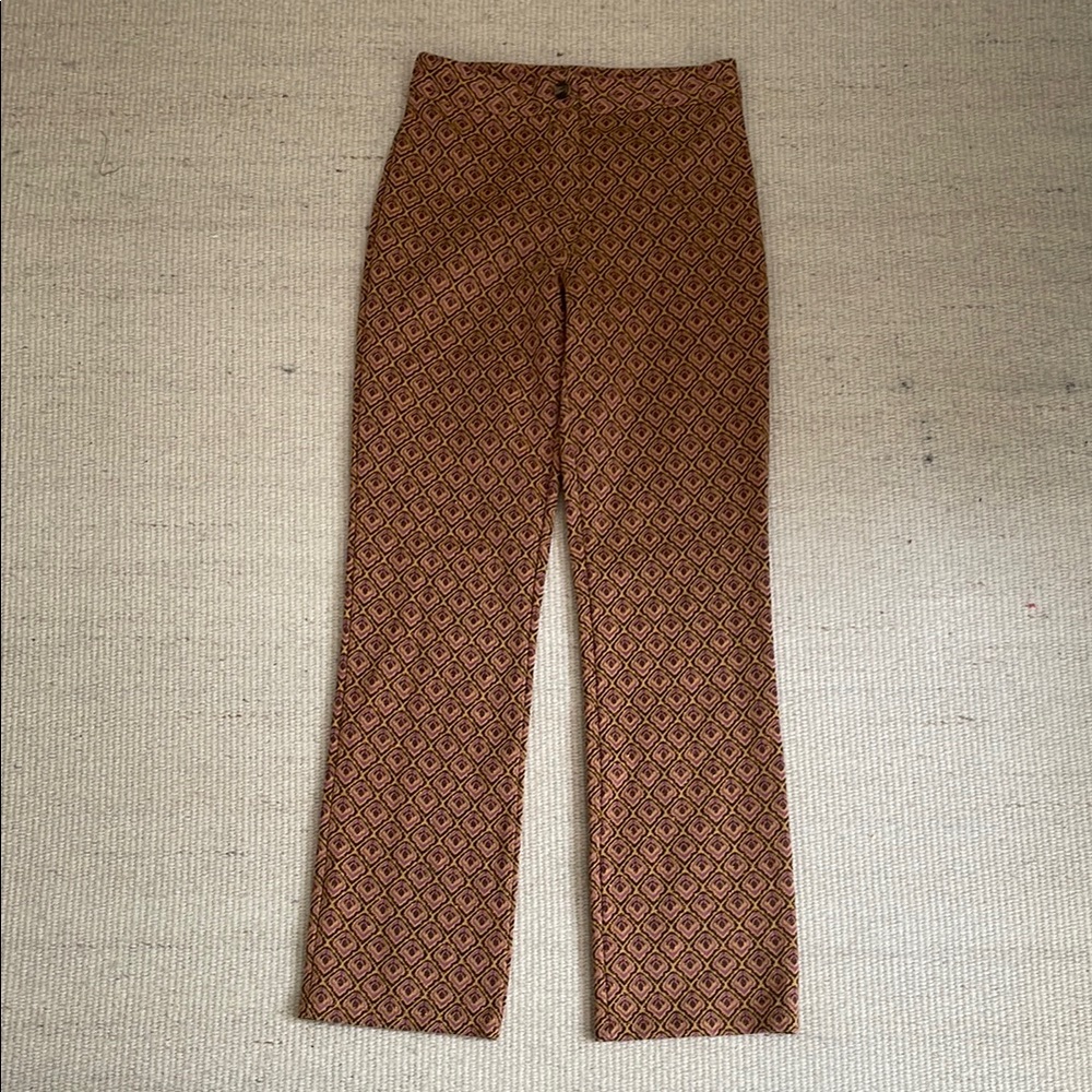 Women’s vintage hand made Brown Patterned Pants